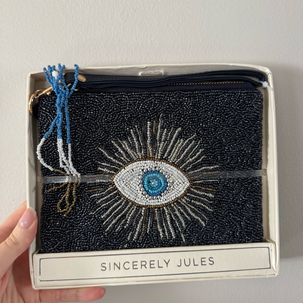 Sincerely Jules Beaded Eye Clutch wristlet